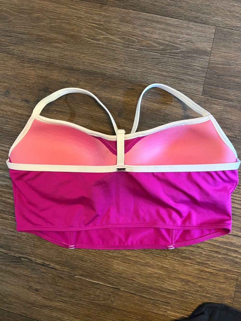 Victoria Secret PINK Preppy Sports Bra XL Bralette Solid Fuchsia White Push Up - Picture 4 of 7